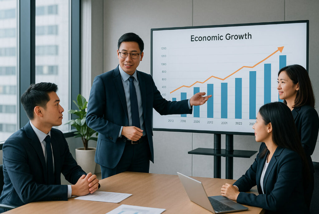 Ilustrasi kebijakan ekonomi baru 2025 dan penguatan UMKM di Indonesia.