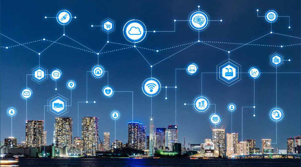 Ilustrasi transformasi teknologi digital Indonesia 2025 dengan konsep futuristik, menampilkan kota pintar, kecerdasan buatan, dan infrastruktur digital modern.