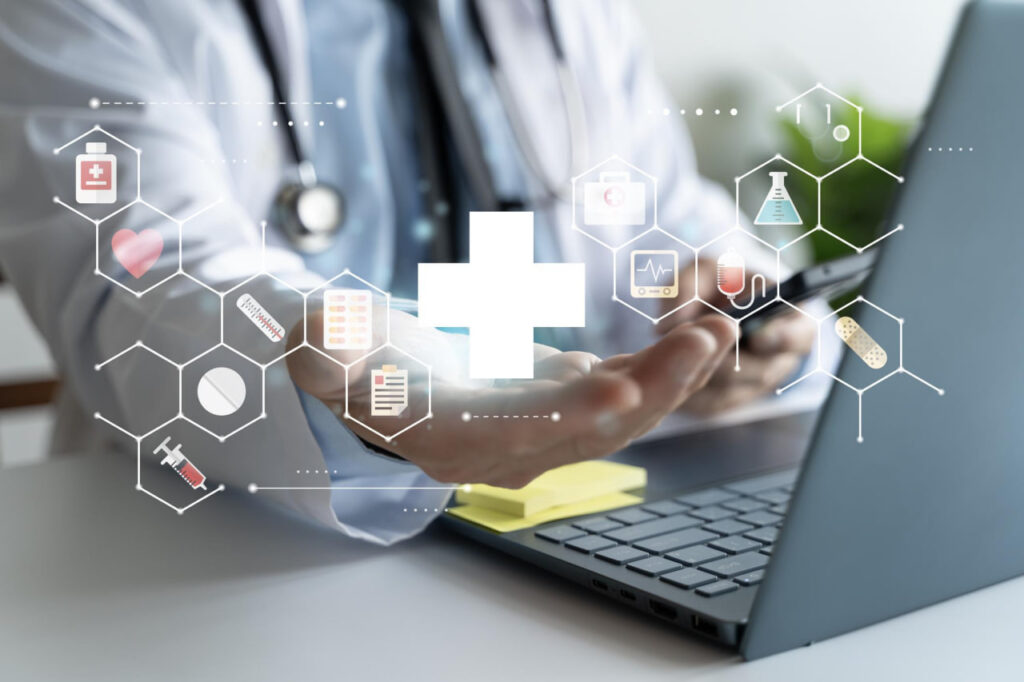 teknologi kesehatan digital Indonesia dengan dokter dan pasien menggunakan aplikasi medis